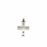 Croce in oro bianco k14 con zirconia cubica (code H1899)
